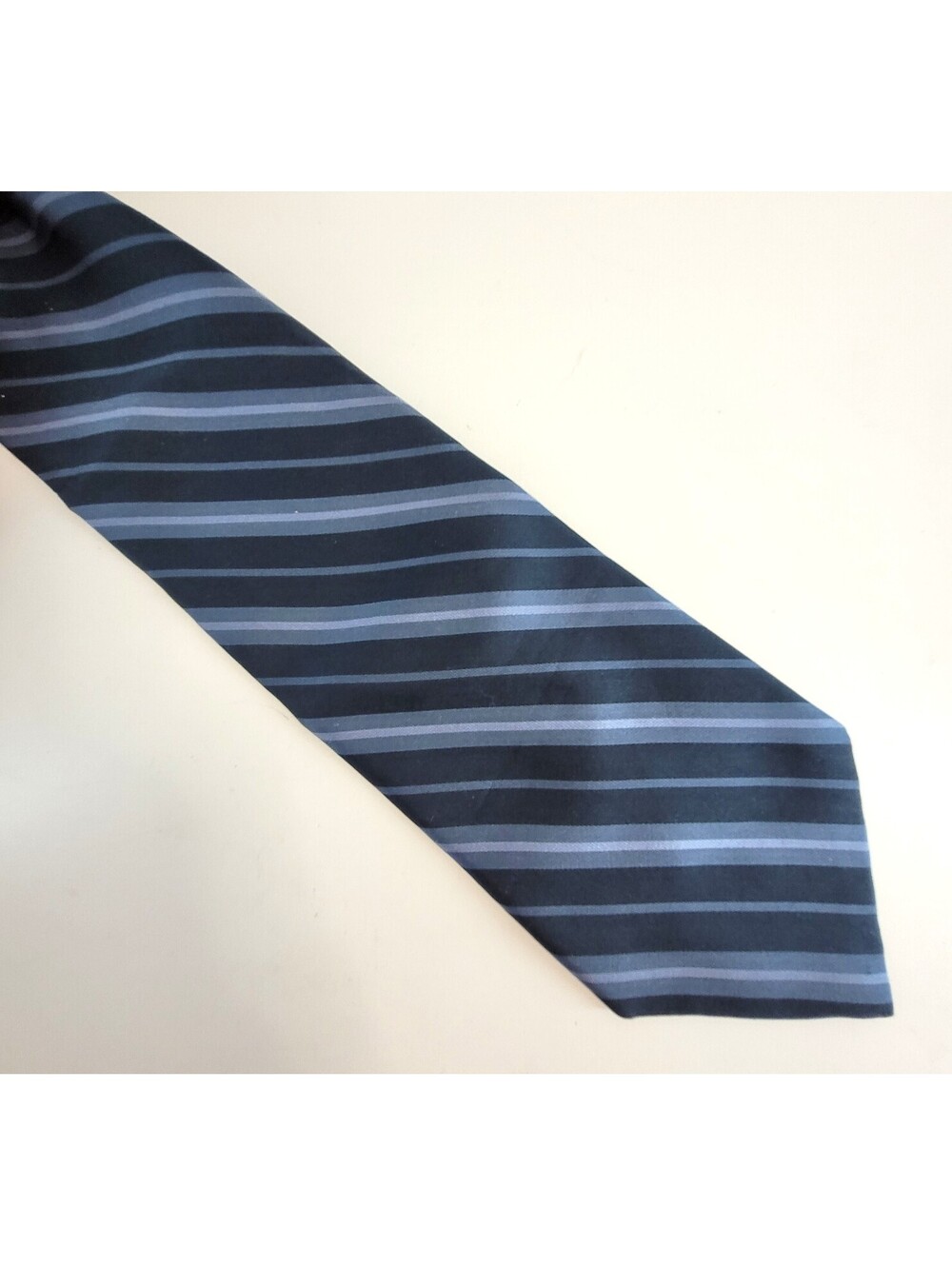 J.Crew Men’s Blue Striped 100% Silk Tie 3.75" Wide Made in USA